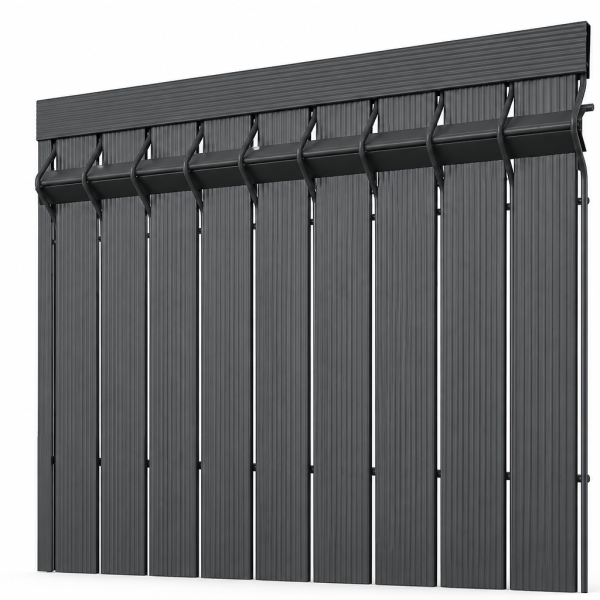 Vertikālās PVC žoga līstes, 1230 mm (46 stieņu segmentam)